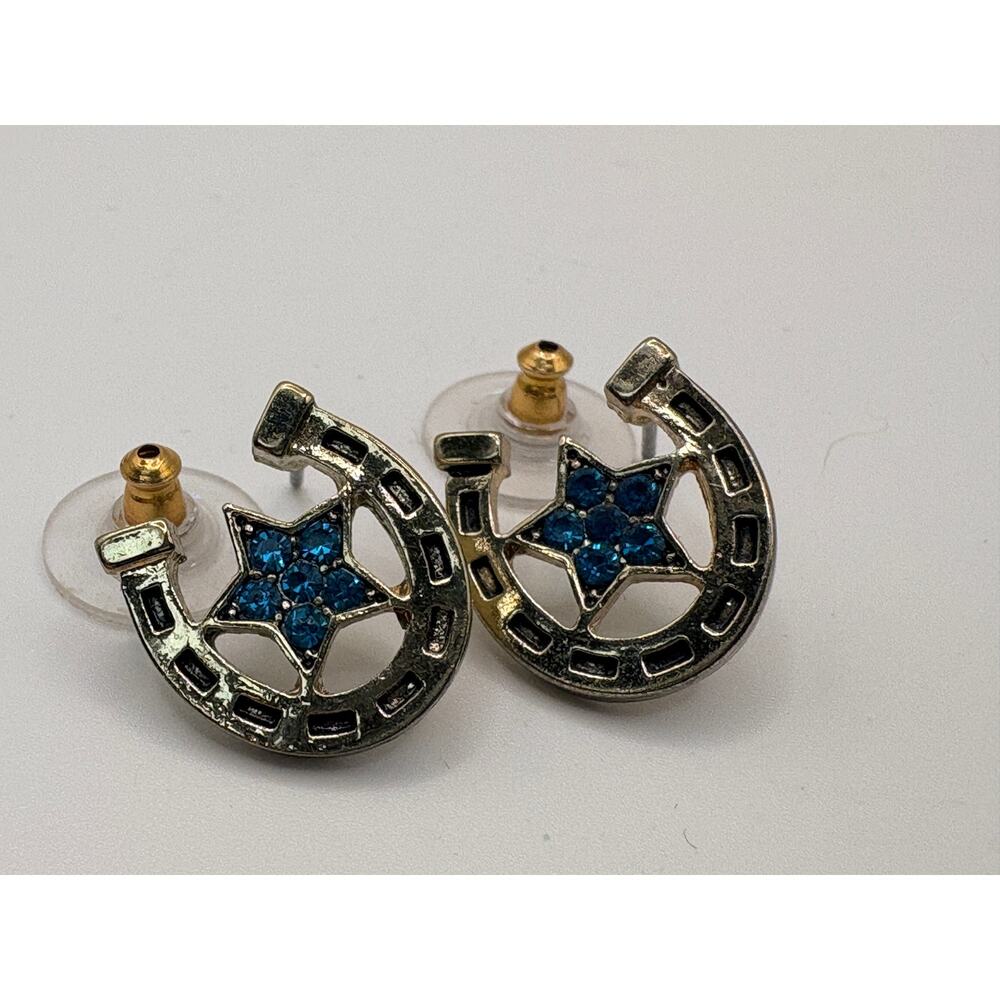 Betsey Johnson Horseshoe and Star Rhinestone‎ Earrings